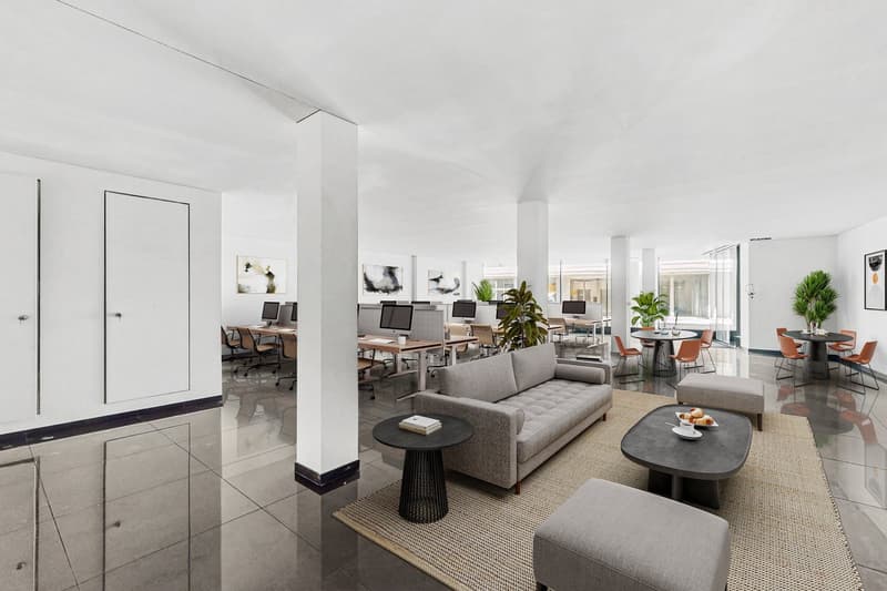 modern interior, grey couches, side tables, center table, rugs, chairs and tables
