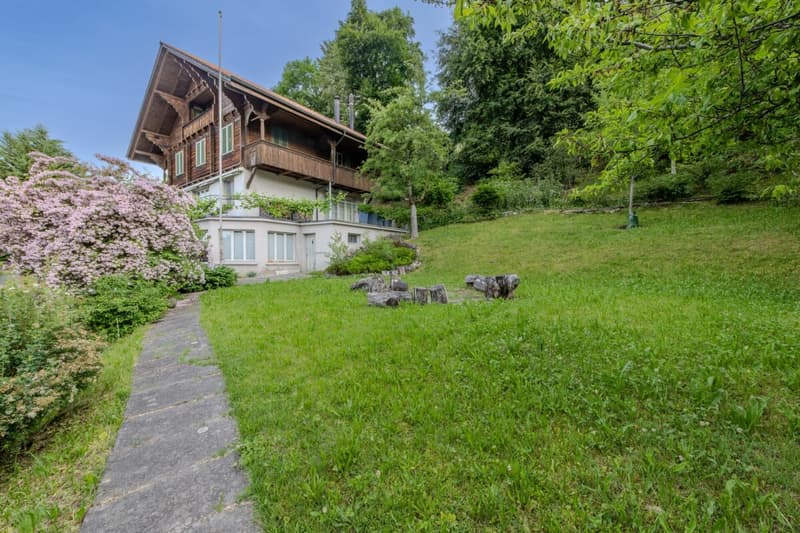 LARGE REAL ESTATE - Charming Chalet with Lake and Mountain View in Goldiwil (1)