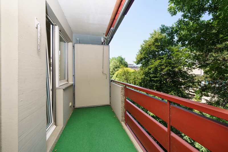 der Balkon einer Mietwohnung / the balcony of an apartment for rent
