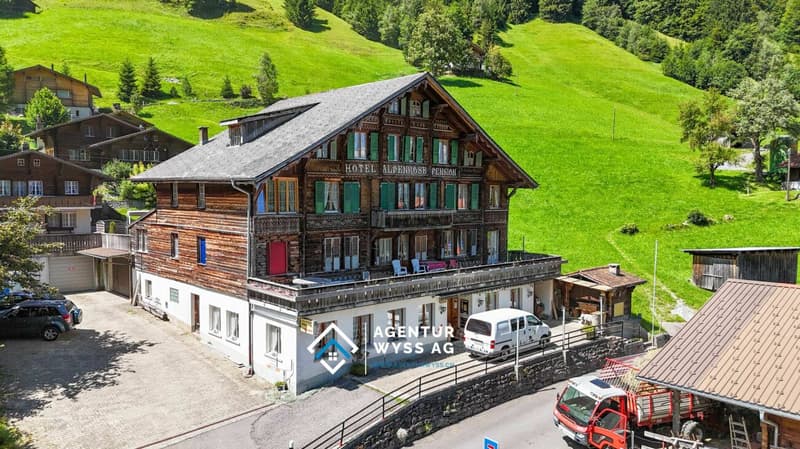Hotel Pension Alpenrose with 2 restaurants and ski lift in Saxeten (1)