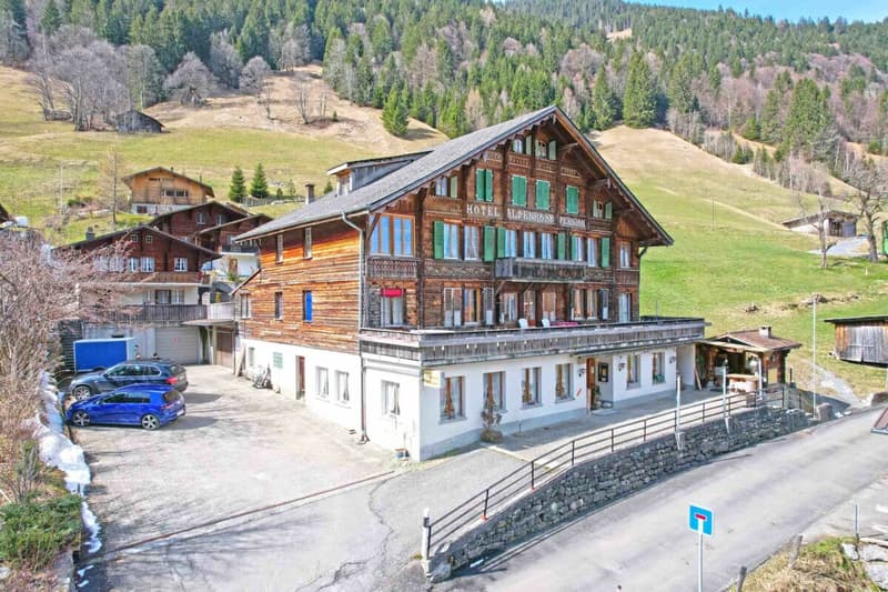 Hotel Pension Alpenrose with 2 restaurants and ski lift in Saxeten (2)