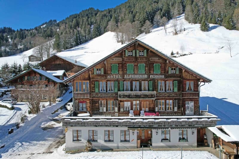 Hotel Pension Alpenrose with 2 restaurants and ski lift in Saxeten (3)