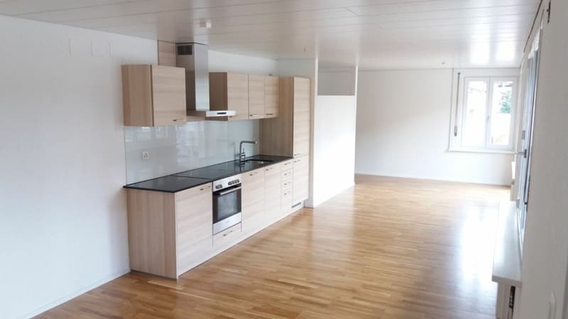 Im schönen und freundlichen Ort Diessbach bei Büren (nähe Lyss) haben wir ab sofort folgende Wohnung zu vermieten: 55m2 grosse Loftstil, 2.5 Zimmer Erdgeschosswohnung mit Garten (1)