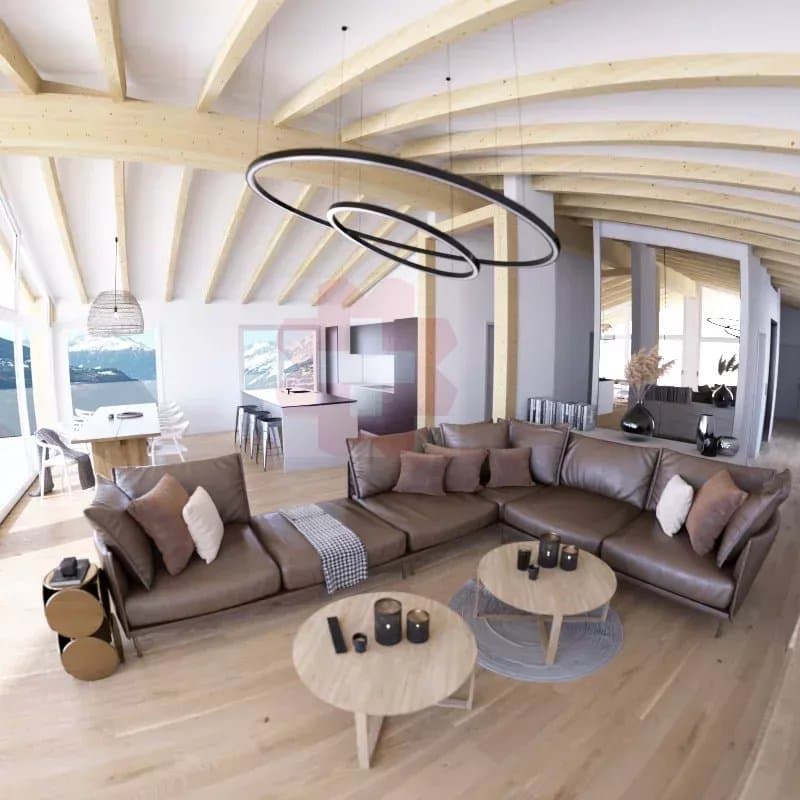 Magnificent 4.5-room attic apartment with large terrace and unobstructed view in Luc (Ayent) (5)