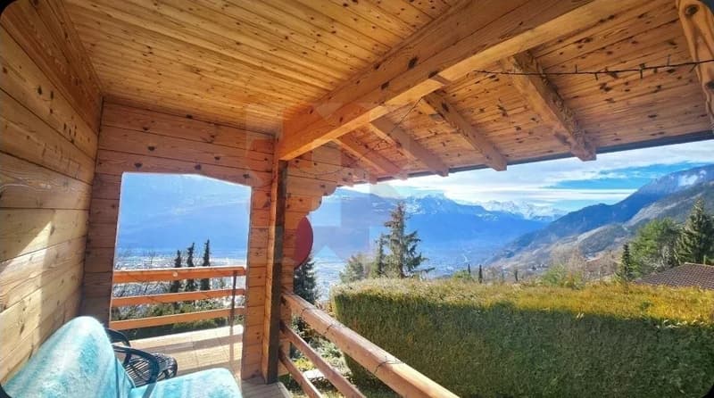 Magnifique chalet en madrier avec vue panoramique sur le Valais (8)