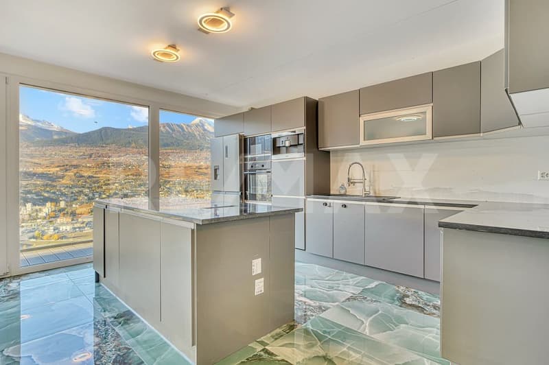 Villa neuve 2025 | Duplex 4.5p 151m² terrasse vitrée | Vue vallée du Rhône  Hauteurs de Sion (5)