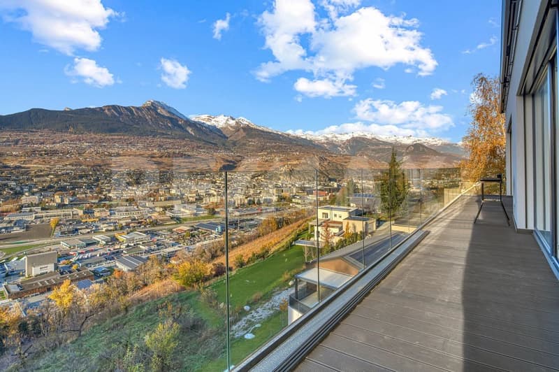 Villa neuve 2025 | Duplex 4.5p 151m² terrasse vitrée | Vue vallée du Rhône Hauteurs de Sion (2)