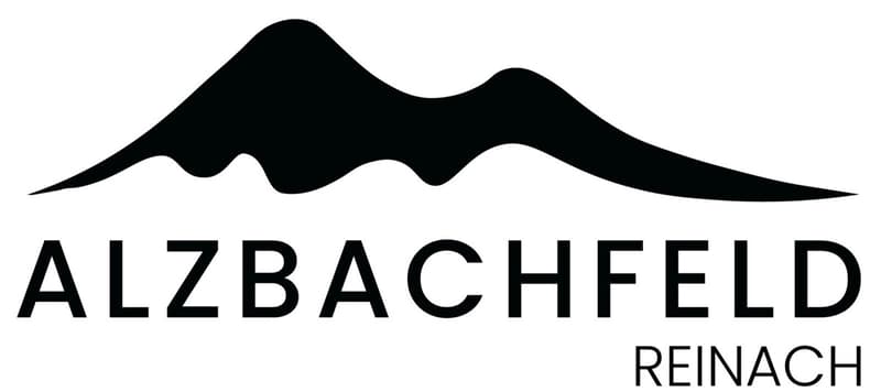 Mountain illustration, name text: Alzbachfeld, location text: Reinach