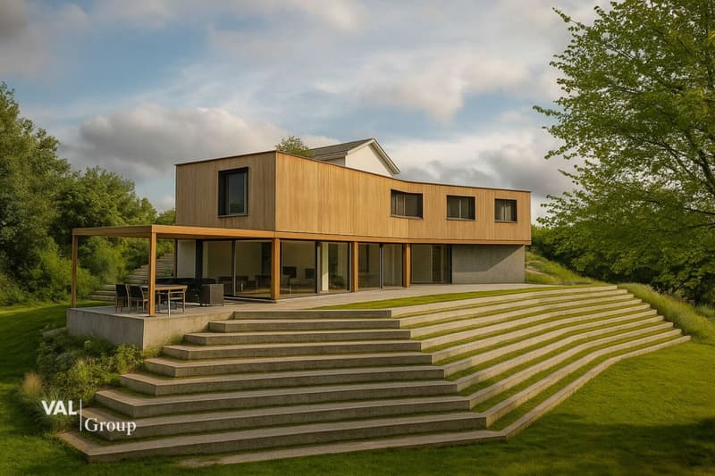 Building land with approved single-family house in an exclusive, elevated location (1)
