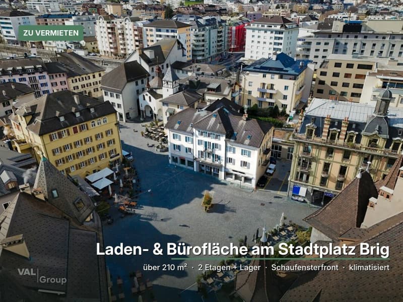 Laden- & Bürofläche am Stadtplatz Brig - 2 Etagen, Schaufenster, klimatisiert (1)