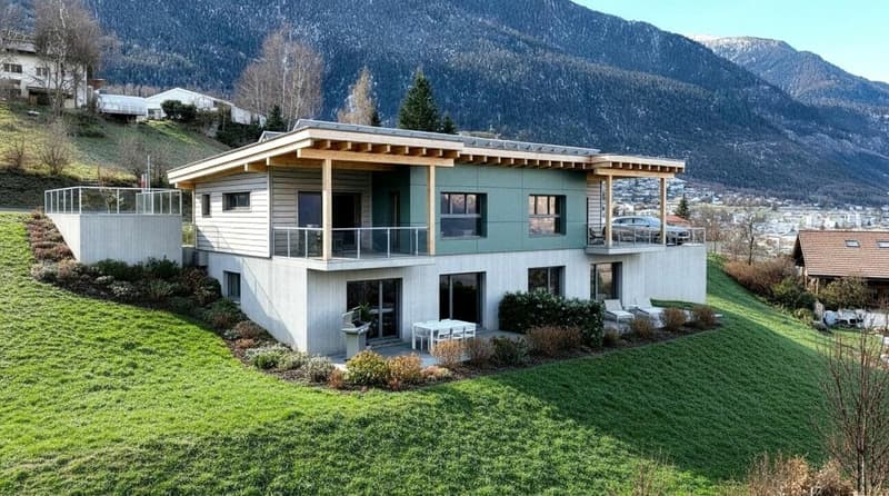 Maison jumelée exclusive au-dessus des toits de Brig-Glis (2)