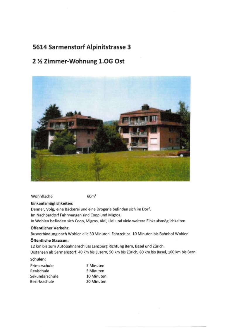 Appartamento accogliente di 2,5 locali con balcone a Sarmenstorf (1)