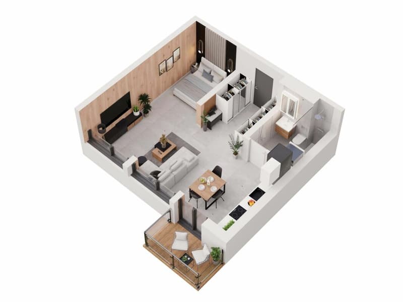 Moderne 1.5-Zimmer-Wohnung in neuwertigem Mehrfamilienhaus in Gampel (2)