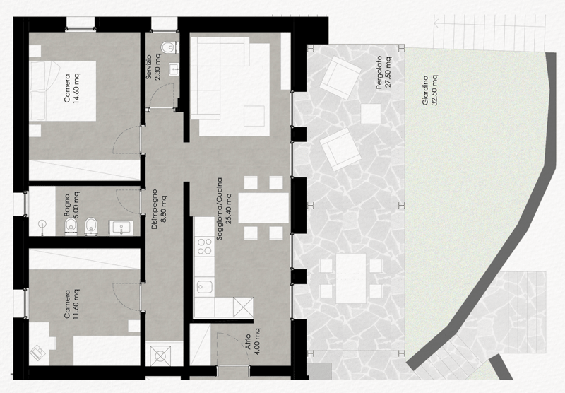 12 B - 3.5 Appartamento con pergolato e giardino privato (8)