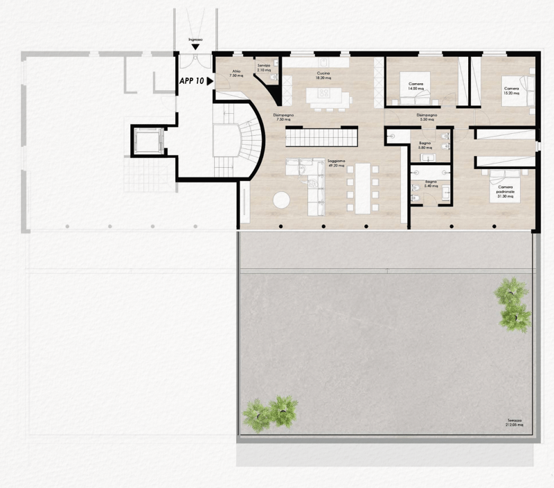 Duplex en attique avec 5,5 pièces et vue sur le lac à 180° - exclusivité absolue à la Residenza Lumino (10)