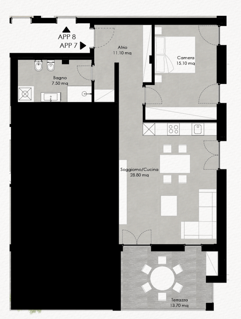2.5 Appartamento vista lago e terrazza - Residenza Lumino Locarno Monti (6)