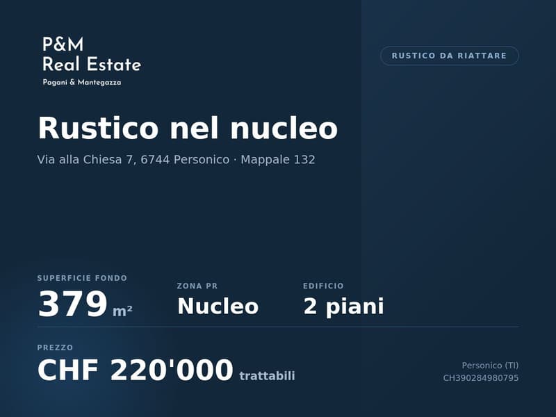 Personico — rustico da riattare nel nucleo, 379 m² di fondo (1)