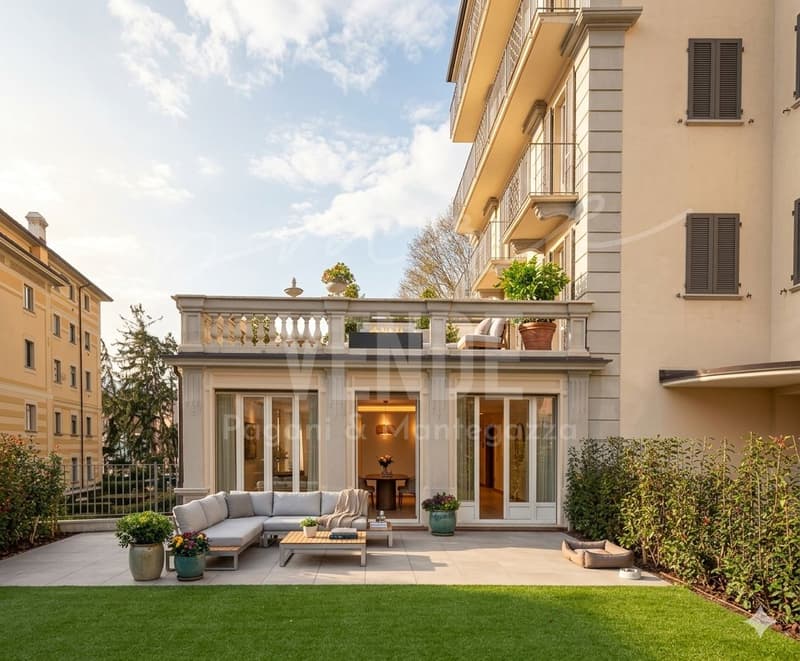 Grosszügige 4,5-Zimmer-Wohnung mit Privatgarten und Terrassen in Lugano-Cassarate (1)