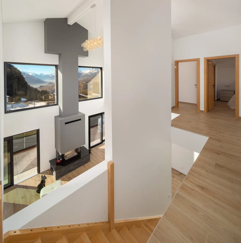 Modern 6.5-room chalet with elevator, panoramic view, and high-end finishes in Lens / Crans-Montana (9)