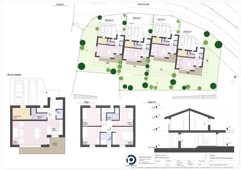 Semi-detached villas, new, Conthey, idyllic setting, 4.5 rooms, 5.5 rooms, lawns, terraces, sun, vineyard, ski (3)