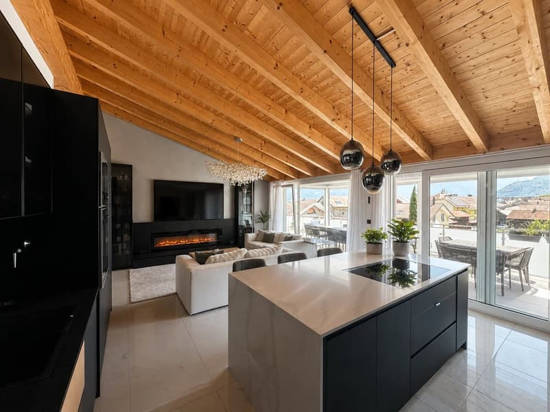 Attique 5,5 pièces - haut standing - terrasse 40 m², jacuzzi domotique (1)