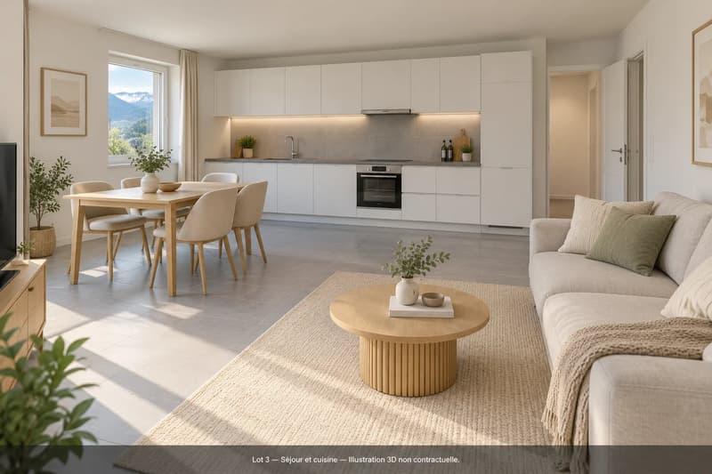 Les Jardins de Chelin (Flanthey) ; Appartements neufs de 2,5 et 3,5 pièces avec balcons orientés sud (3)