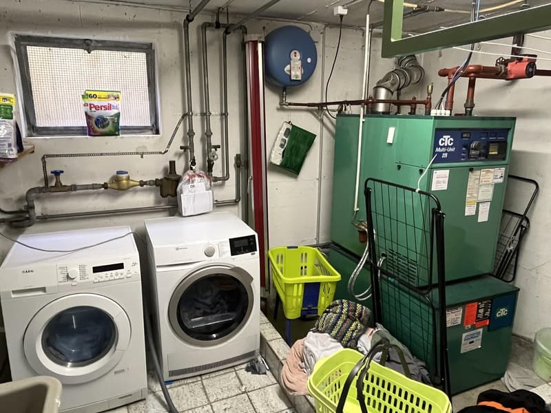 Laundry machines, laundry baskets, pipes and tanks