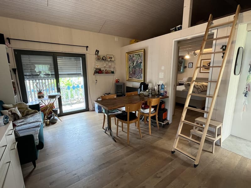 Small house (2.5 rooms, as good as new) with garden in an idyllic location in the holiday village of Walde (with outdoor pool). (5)