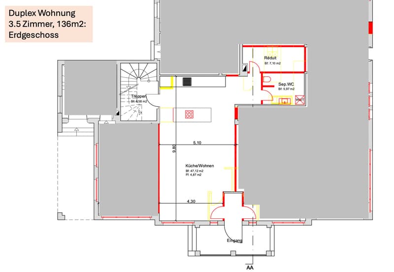 Erstbezug nach Komplettumbau – Moderne 3.5 Duplex-Wohnung mit Charme in Grafenried (18)