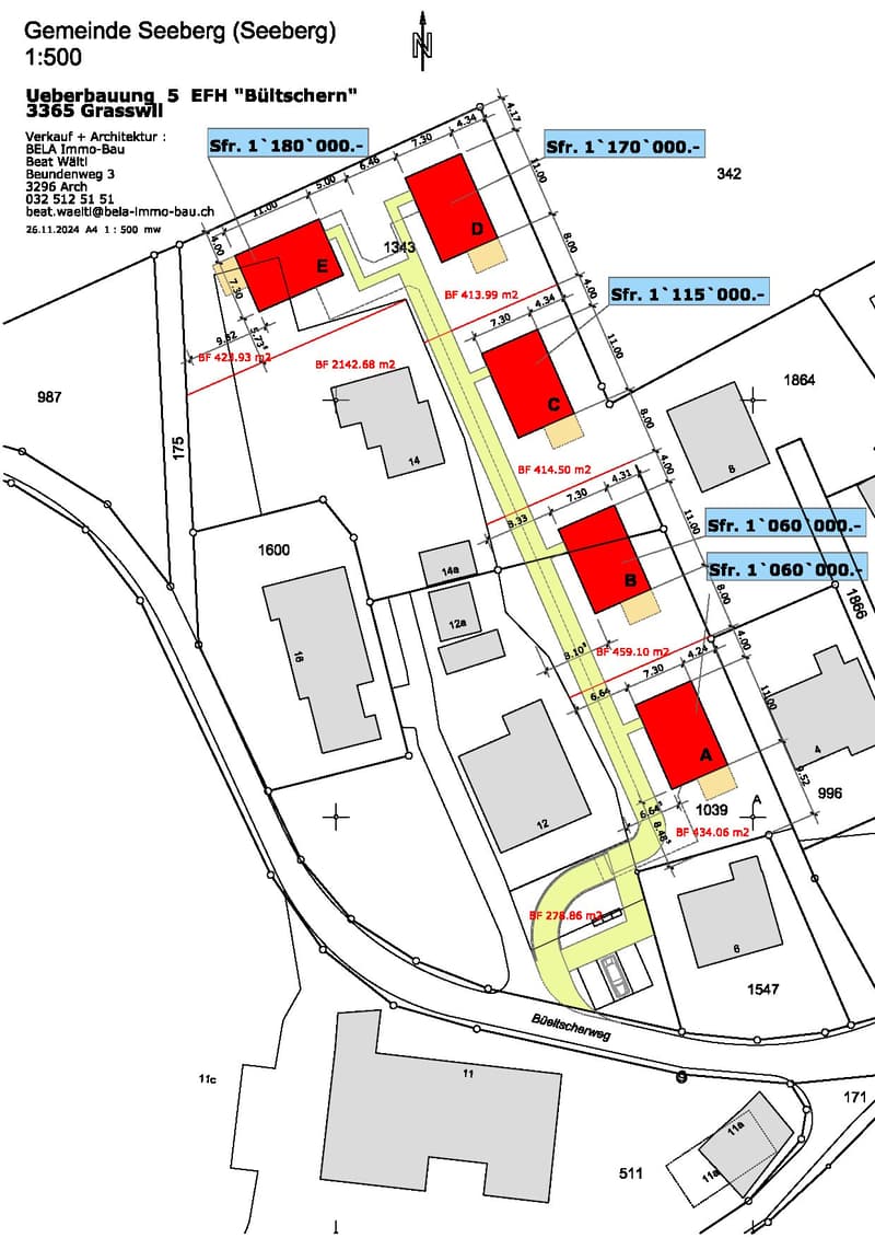 New construction of 5 single-family homes with 2 parking spaces each from CHF 1,060,000 (4)