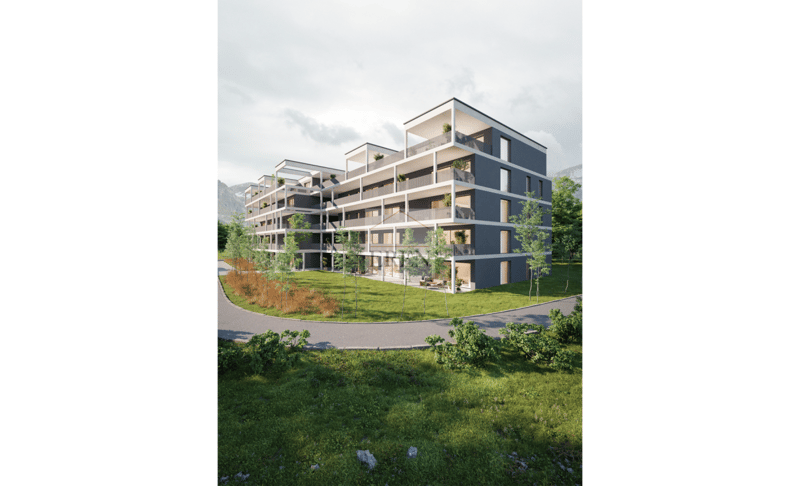Attique 2,5 pièces neuf à vendre à Aproz (Sion)