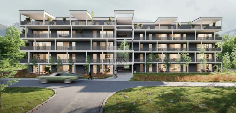 Attique 2,5 pièces neuf à vendre à Aproz (Sion)