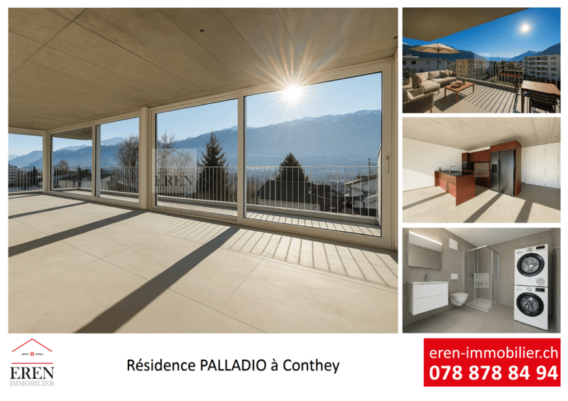 Résidence Palladio à Conthey : Appartements neufs de standing du studio à l'attique 4,5 pièces