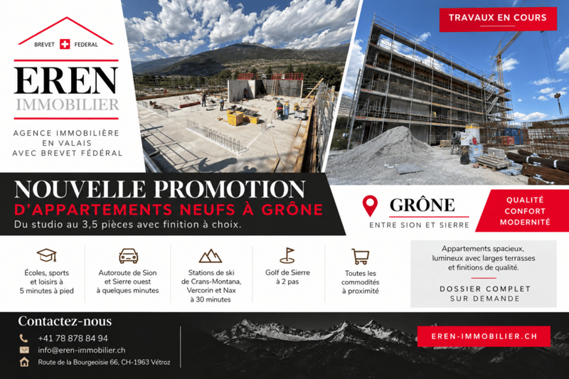 Promotion "Le Grand Golf" à Grône - Appartements neufs à vendre