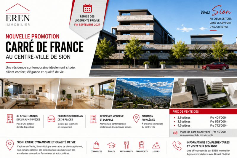 Sion - Nouvelle promotion d'appartements neufs au centre-ville