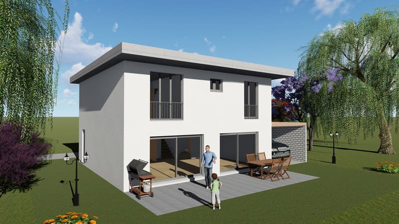 Casa unifamiliare moderna a Gunzgen, tetto piano con DV – Costruzione nuova 2026 (1)