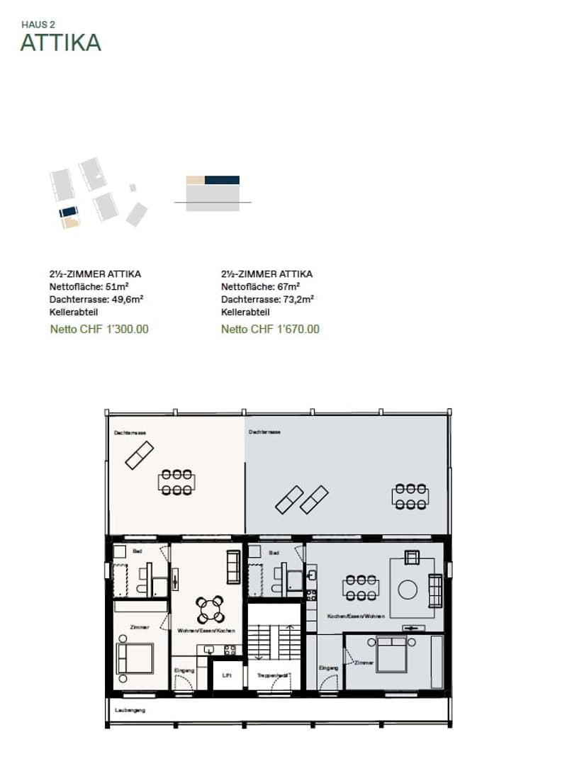 Nouvelles constructions d'appartements en attique de 2,5 pièces avec grandes terrasses à Biberist (6)