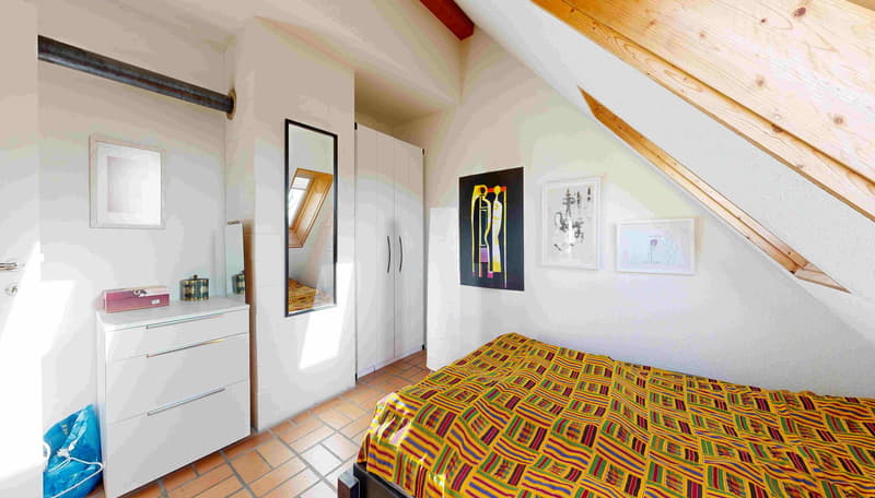 Beautifully situated on a large plot of land - huge attic apartment with additional house and a very large garden (20)