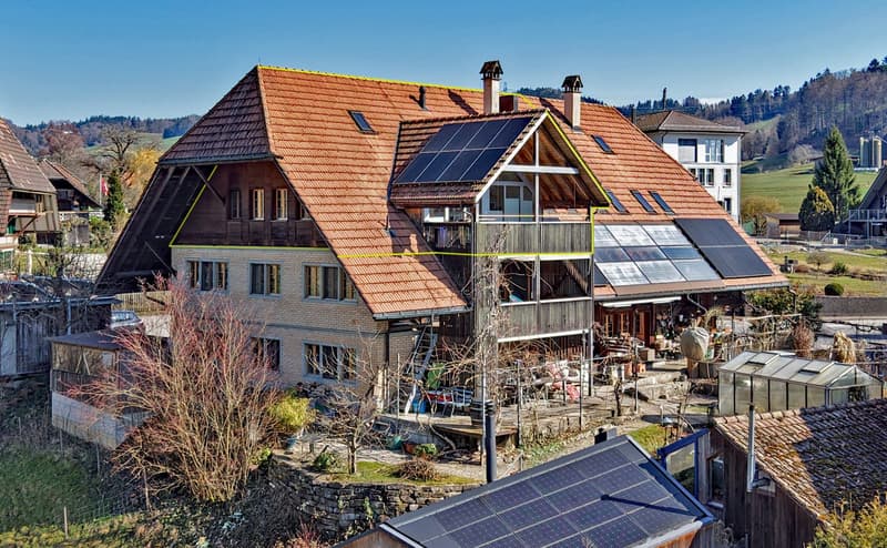 Beautifully situated on a large plot of land - huge attic apartment with additional house and a very large garden (1)