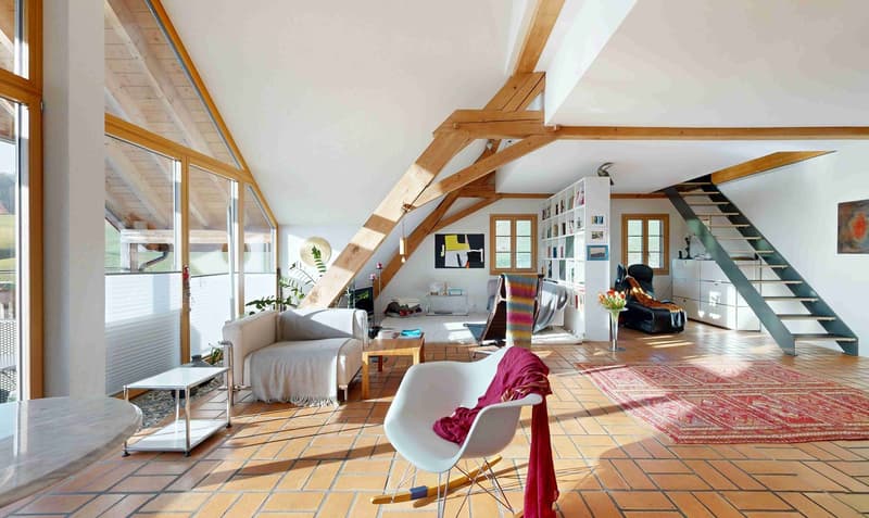 Situato in modo splendido su un grande terreno - enorme appartamento in mansarda con casa aggiuntiva e un giardino molto grande (11)