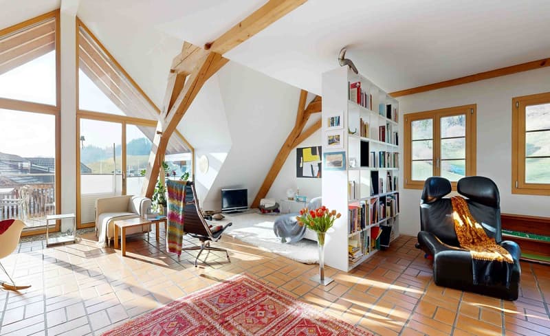 Situato in modo splendido su un grande terreno - enorme appartamento in mansarda con casa aggiuntiva e un giardino molto grande (10)