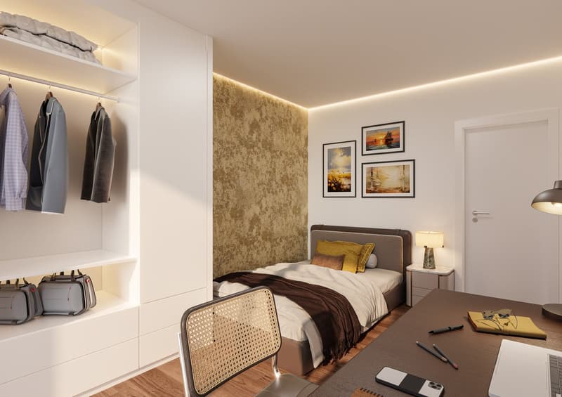Visualisierung Schlafzimmer Attika