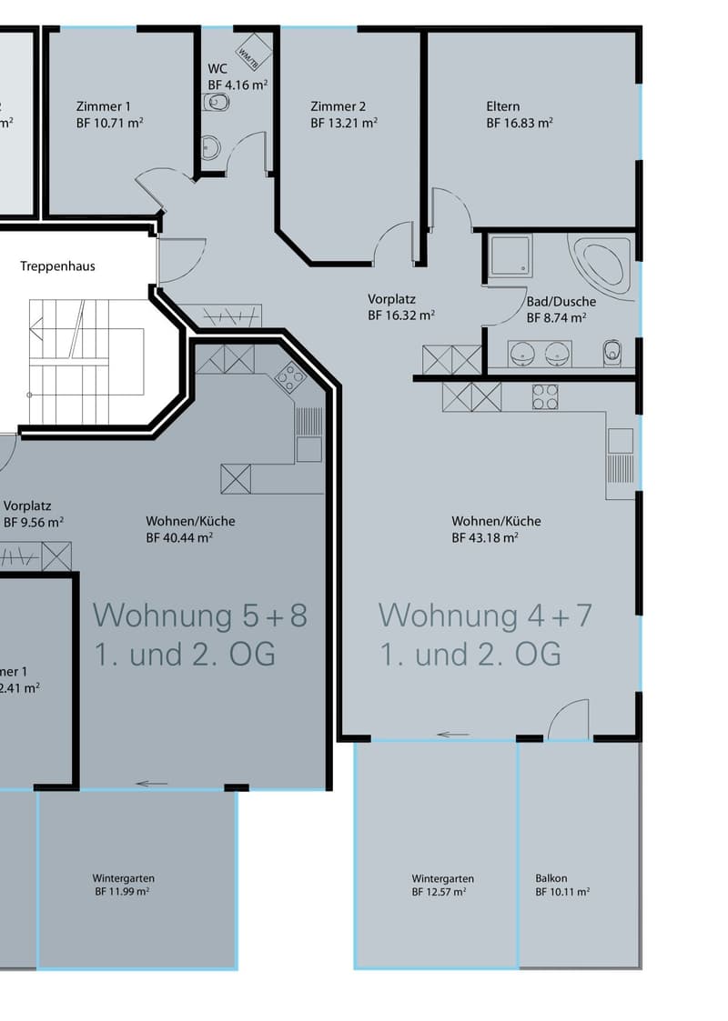 Appartement moderne 4,5 pièces avec jardin d'hiver, balcon & bain à remous (4)