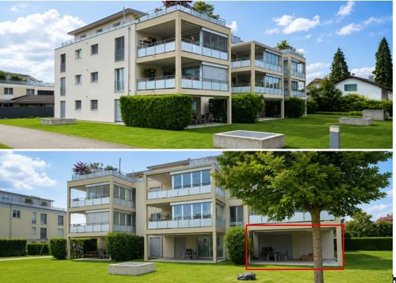 Appartamento di giardino moderno di 3,5 locali con ampio spazio di soggiorno (1)
