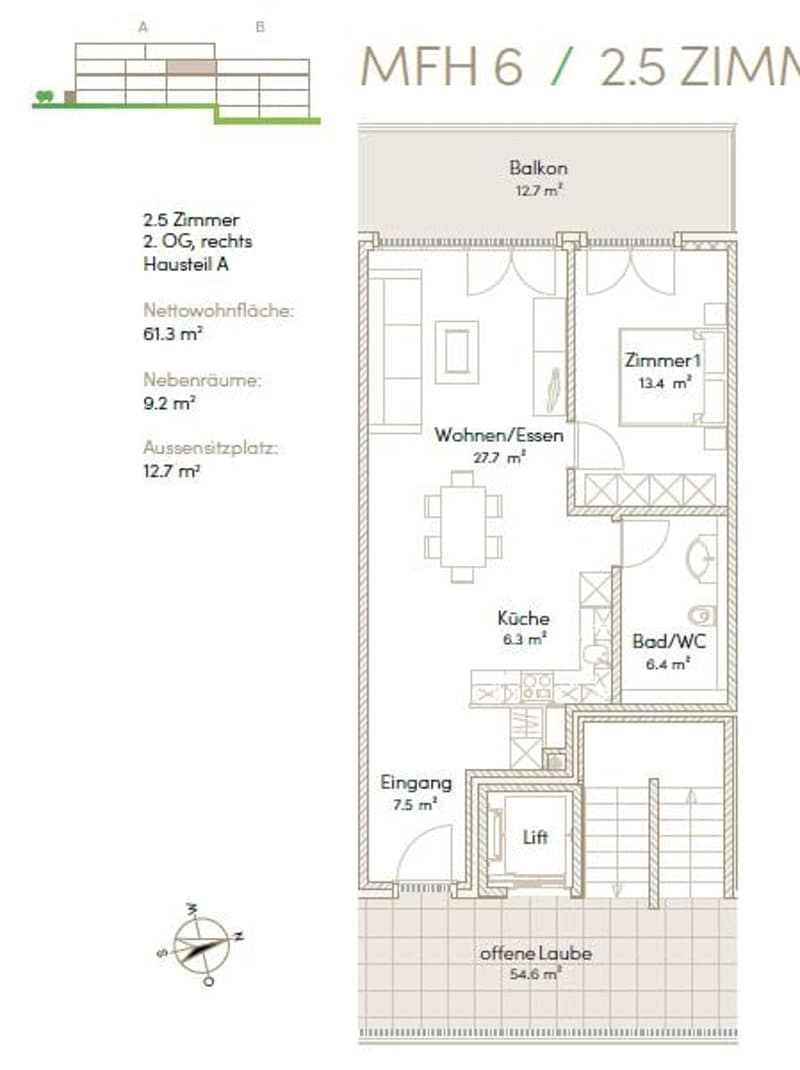 Moderne 2.5-Zimmer-Wohnung mit Balkon in Safenwil (2)