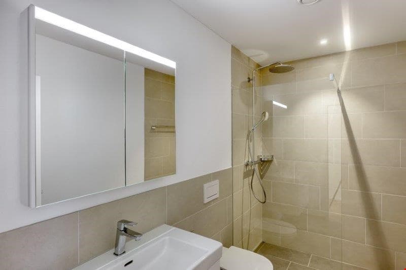 Zweites Badezimmer mit Dusche und Regenwasserdusche