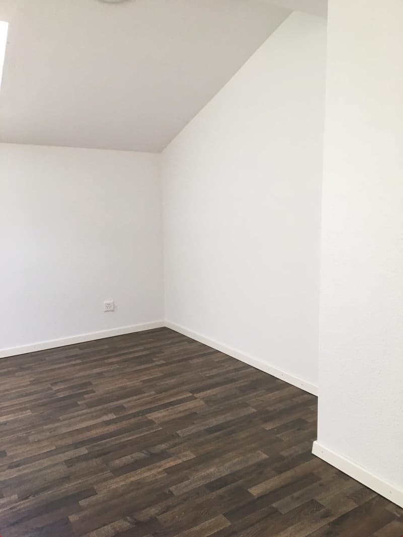 Helles Dachzimmer mit zwei Dachfenstern