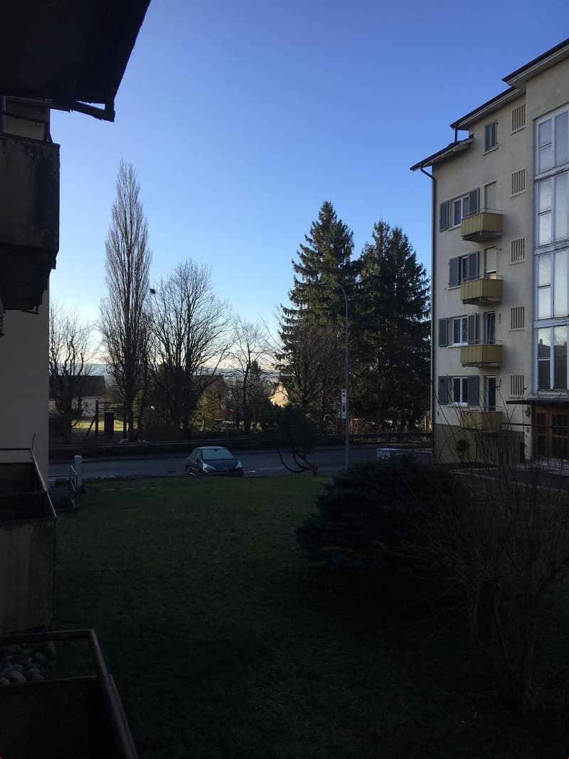 Hübsche Aussicht ins Grüne und etwas Fernsicht