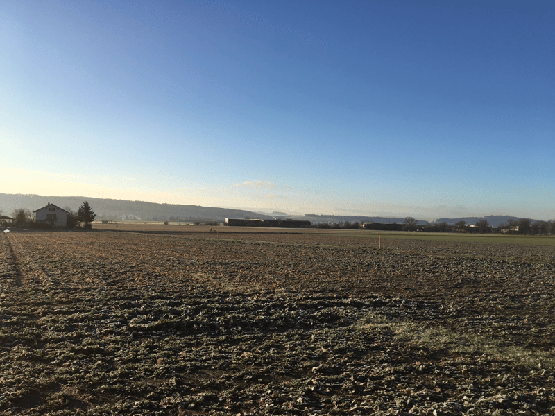 Toller Ausblick auf alle Seiten beim Spazieren weiter unten in der Ebene