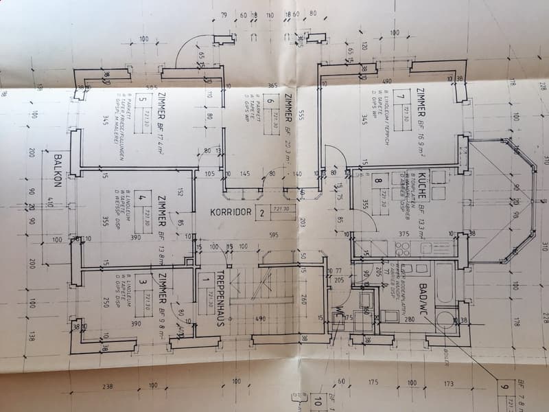 Grundriss der grosszügigen Wohnung